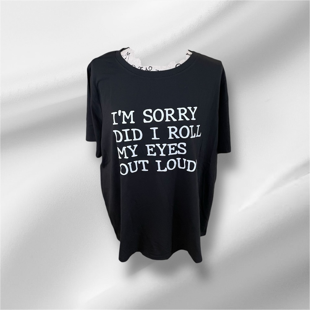 š¾ Womenās Plus Size Tee NWT new in package āDid I Roll My Eyes Out Loudā 1X 2X - Picture 1 of 2